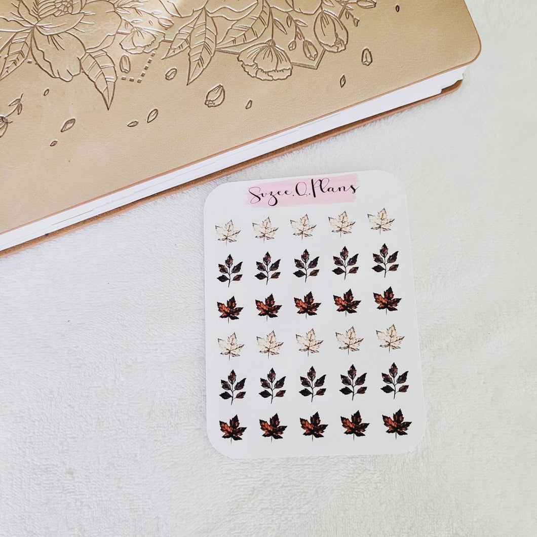 Fall Leaves Planner Stickers