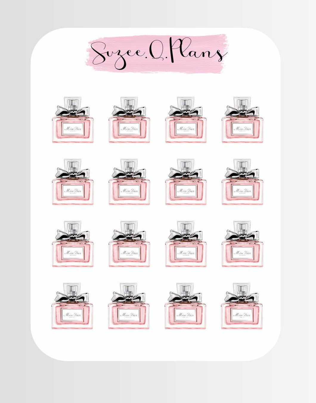 Luxury Pink Perfume Stickers