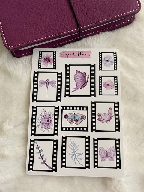 Film Strip Series Violet Hue Mix Deco Planner Stickers